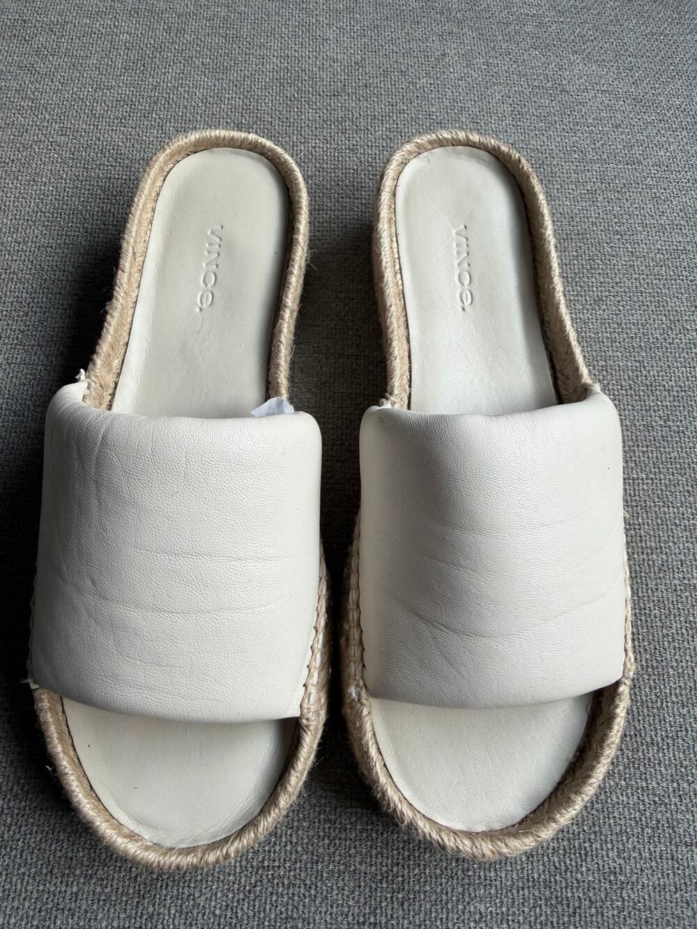 Vince Women's Jesse Espadrille Platform Open Toe Sandal Off White Sz 6